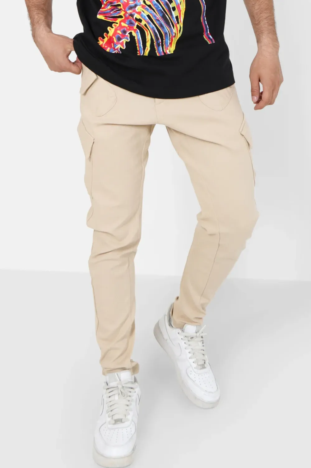 Homme Sixth June Pantalons | Pantalon Cargo Poches Avant Beige