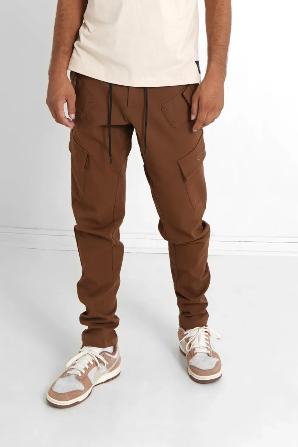 Homme Sixth June Pantalons | Pantalon Cargo Poches Avant Marron Fonce