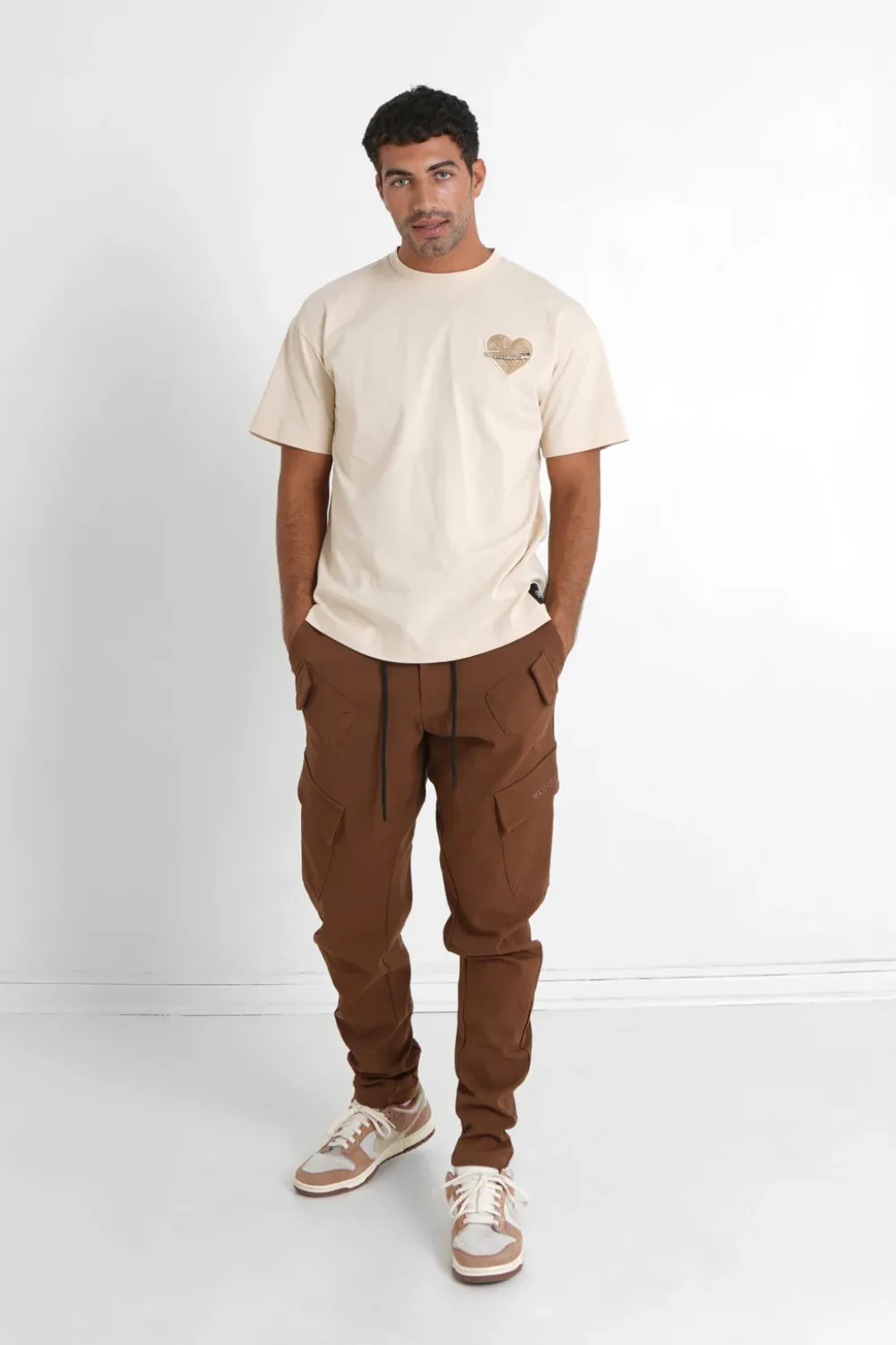 Homme Sixth June Pantalons | Pantalon Cargo Poches Avant Marron Fonce