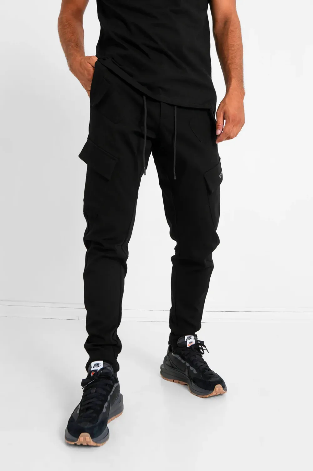 Homme Sixth June Pantalons | Pantalon Cargo Poches Avant Noir