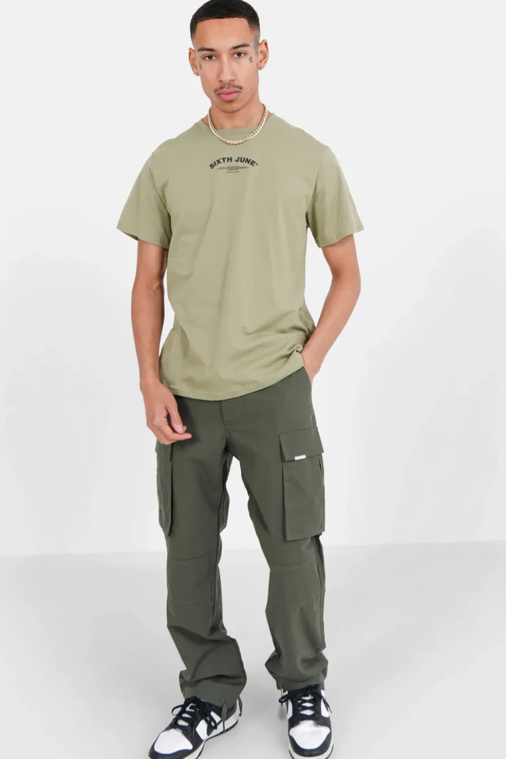 Homme Sixth June Pantalons | Pantalon Cargo Resistant Vert Kaki