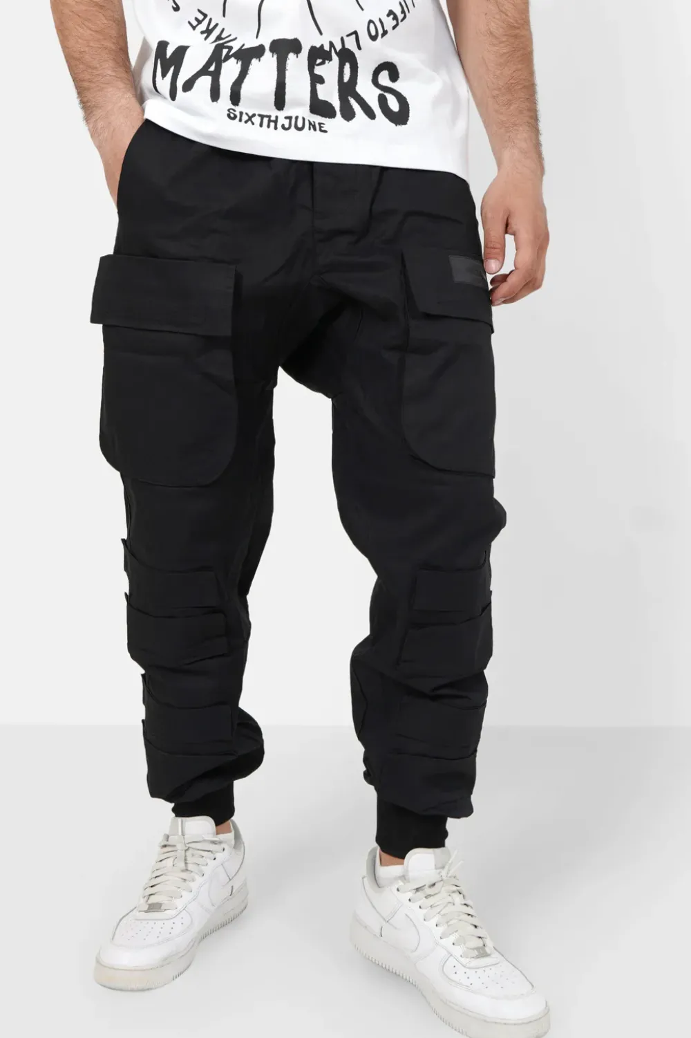 Homme Sixth June Pantalons | Pantalon Cargo Tactique Large Noir