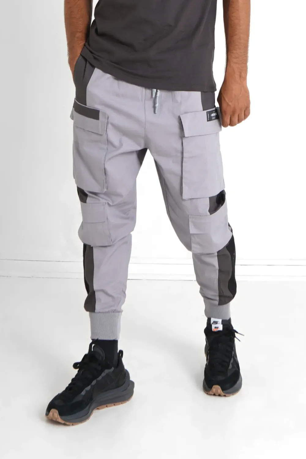 Homme Sixth June Pantalons | Pantalon Cargo Tricolore Gris