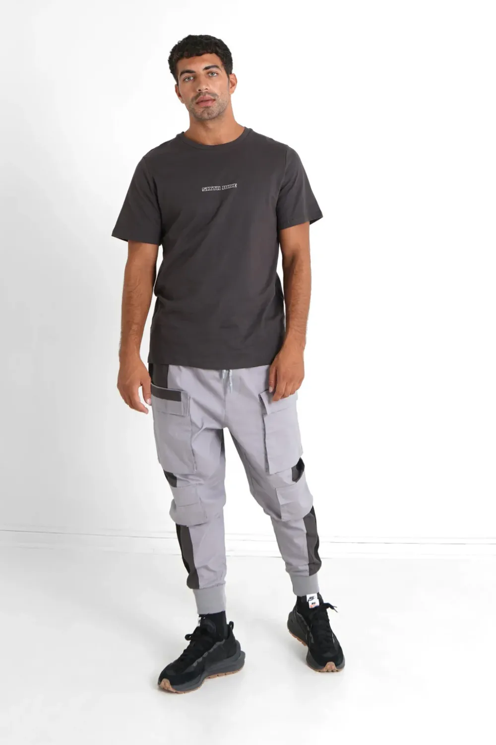 Homme Sixth June Pantalons | Pantalon Cargo Tricolore Gris