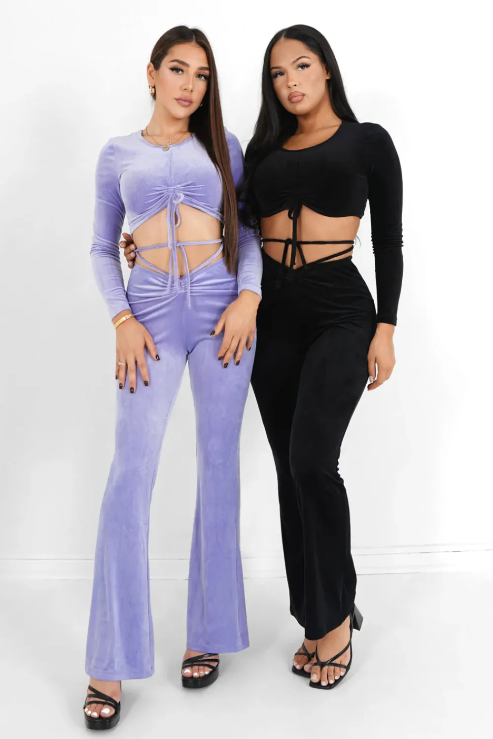 Femme Sixth June Pantalons | Pantalon Cordons Velours Cotele Violet