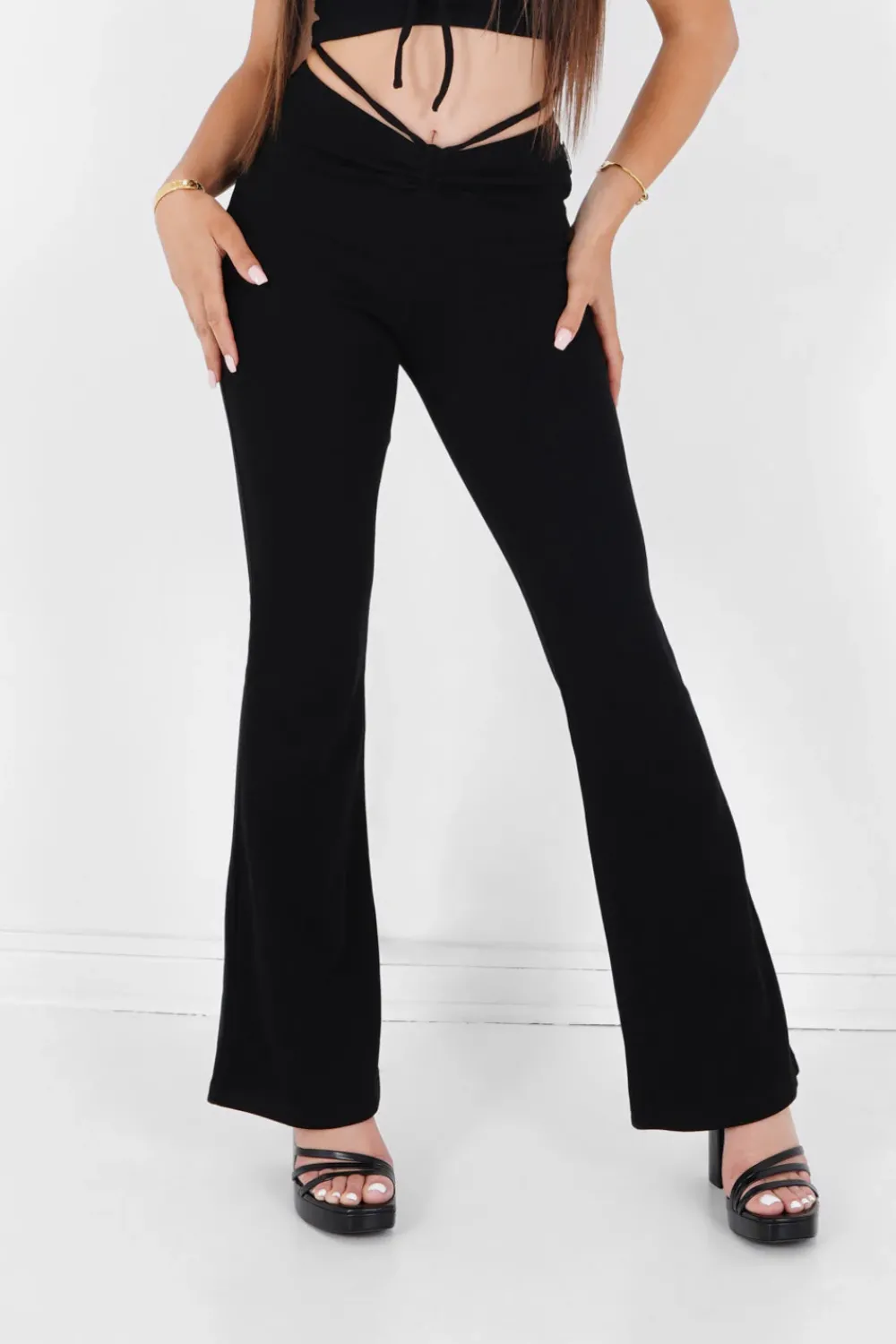 Femme Sixth June Pantalons | Pantalon Cotele Cordons Noir