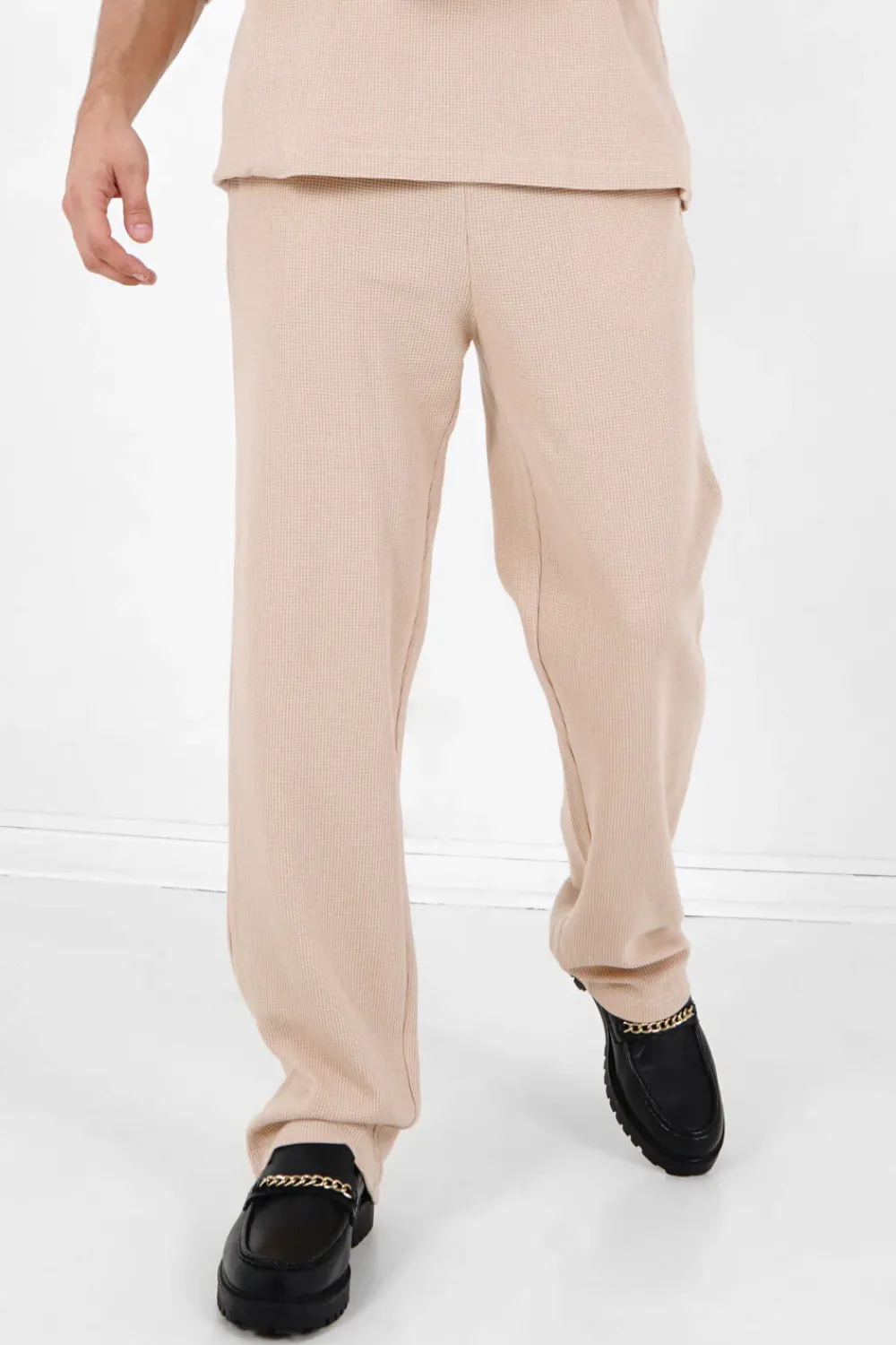 Homme Sixth June Pantalons | Pantalon Gaufre Droit Beige