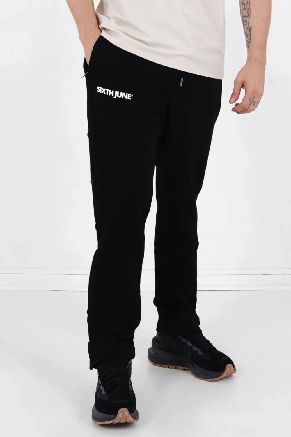 Homme Sixth June Pantalons | Pantalon Jogging Boutons Noir