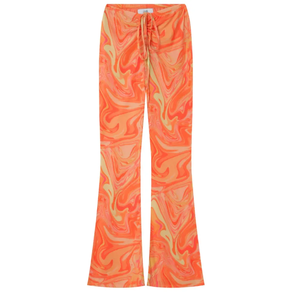 Femme Sixth June Pantalons | Pantalon Mesh Flare Encre Orange