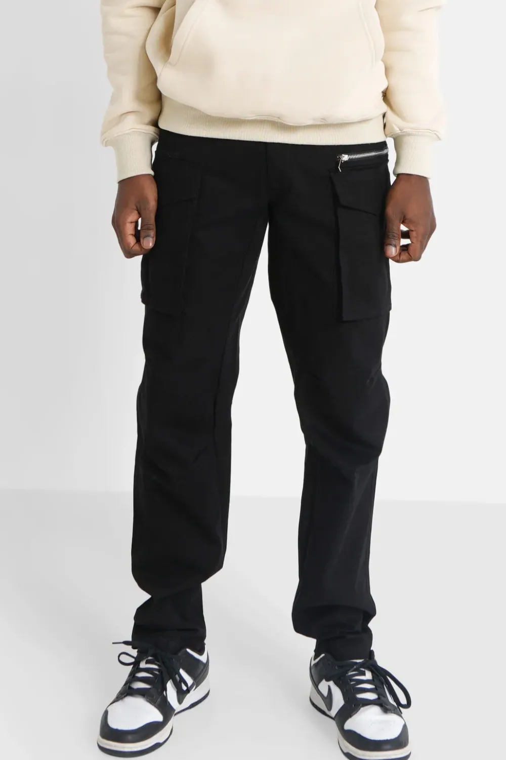 Homme Sixth June Pantalons | Pantalon Poches Cargo Zip Noir