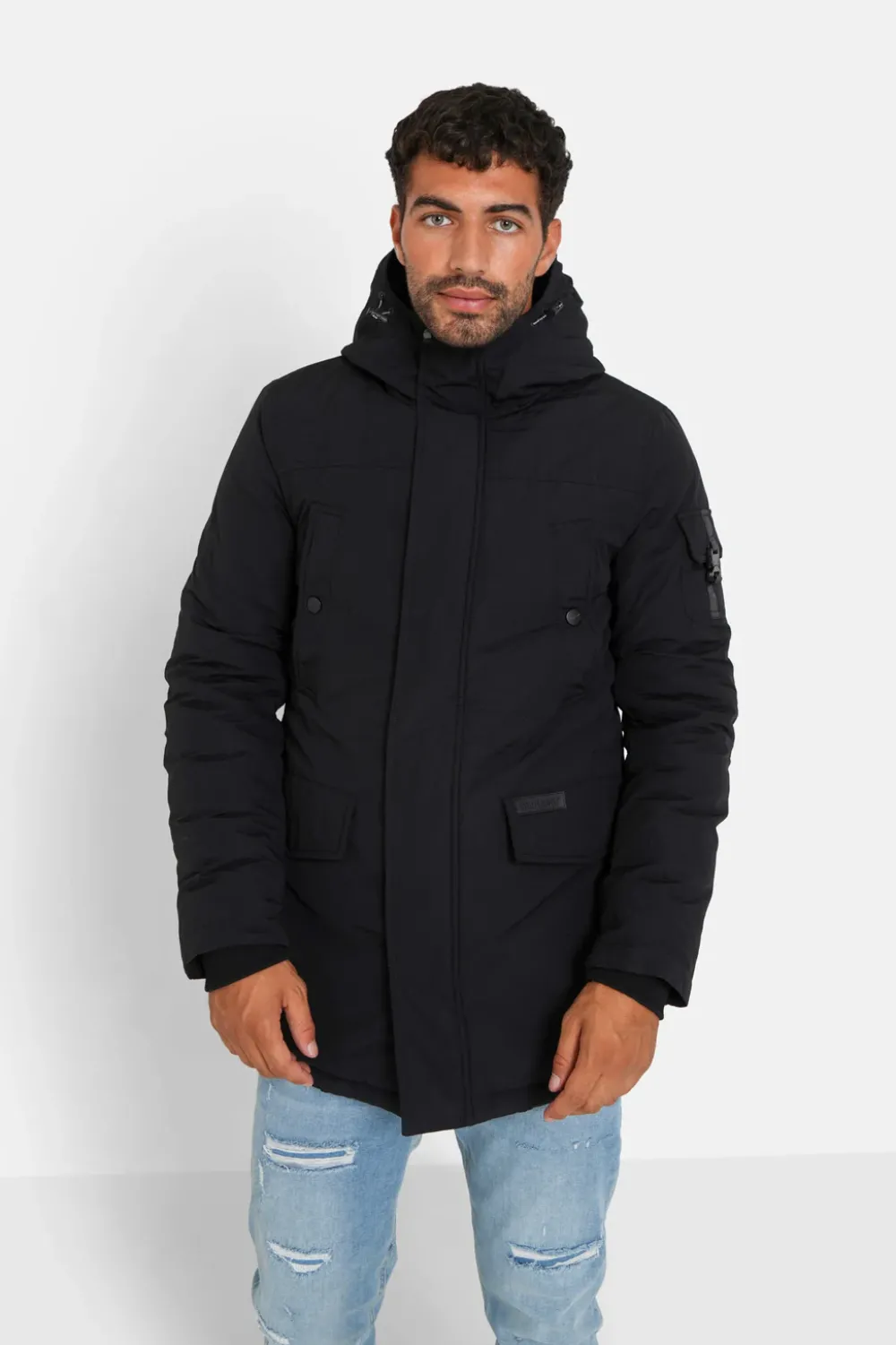 Homme Sixth June Manteaux | Parka Capuche Noir