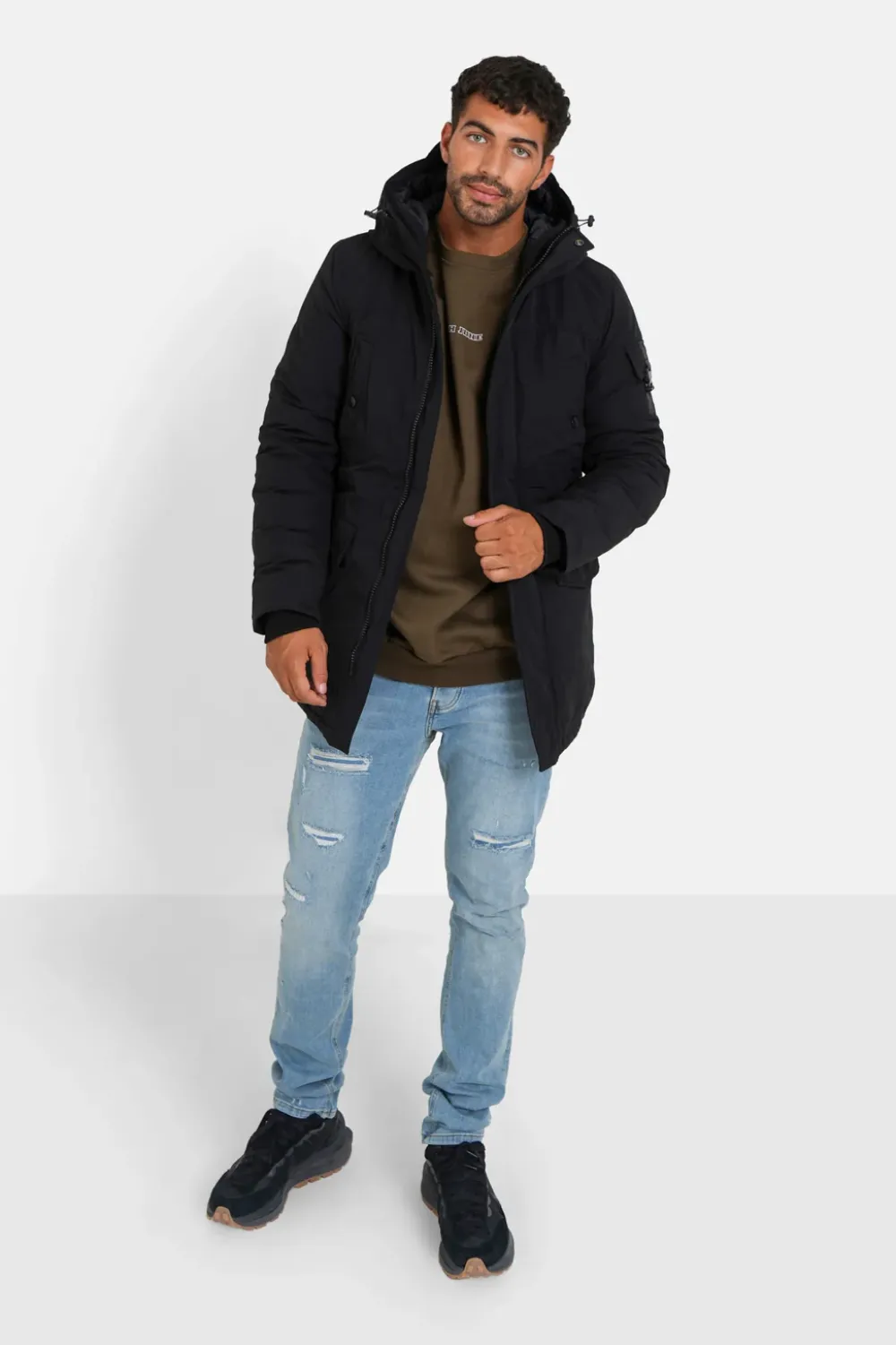 Homme Sixth June Manteaux | Parka Capuche Noir