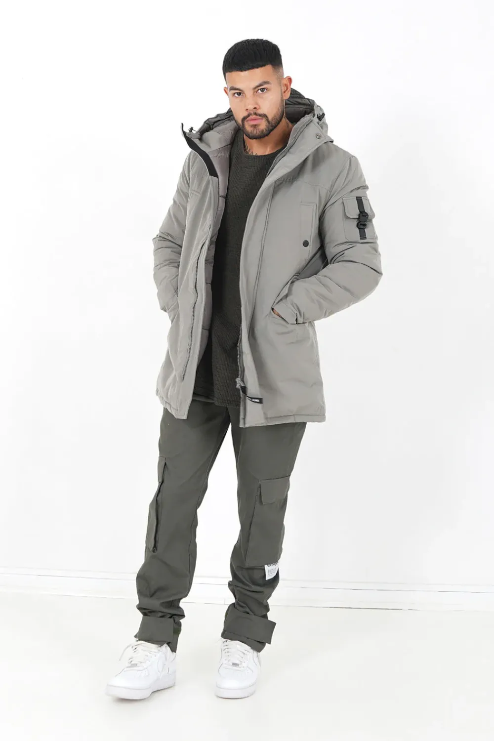 Homme Sixth June Manteaux | Parka Capuche Vert Kaki