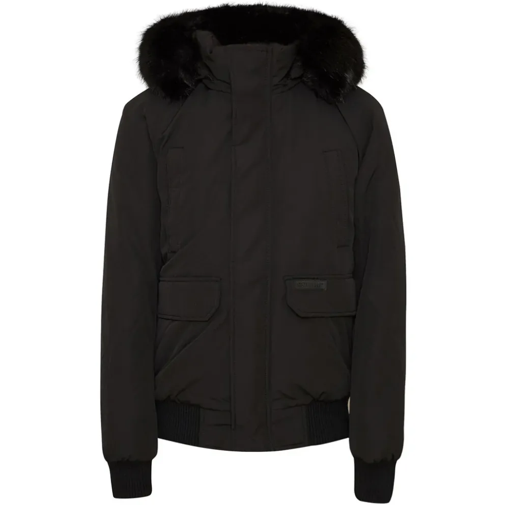 Homme Sixth June Manteaux | Parka Courte Fourrure Noir