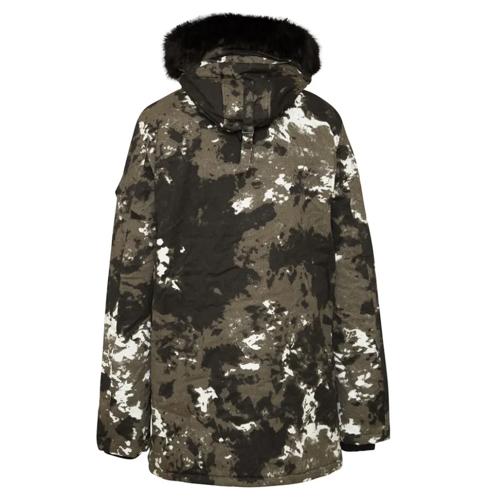 Homme Sixth June Manteaux | Parka Fourrure Imprime Montagne Noir