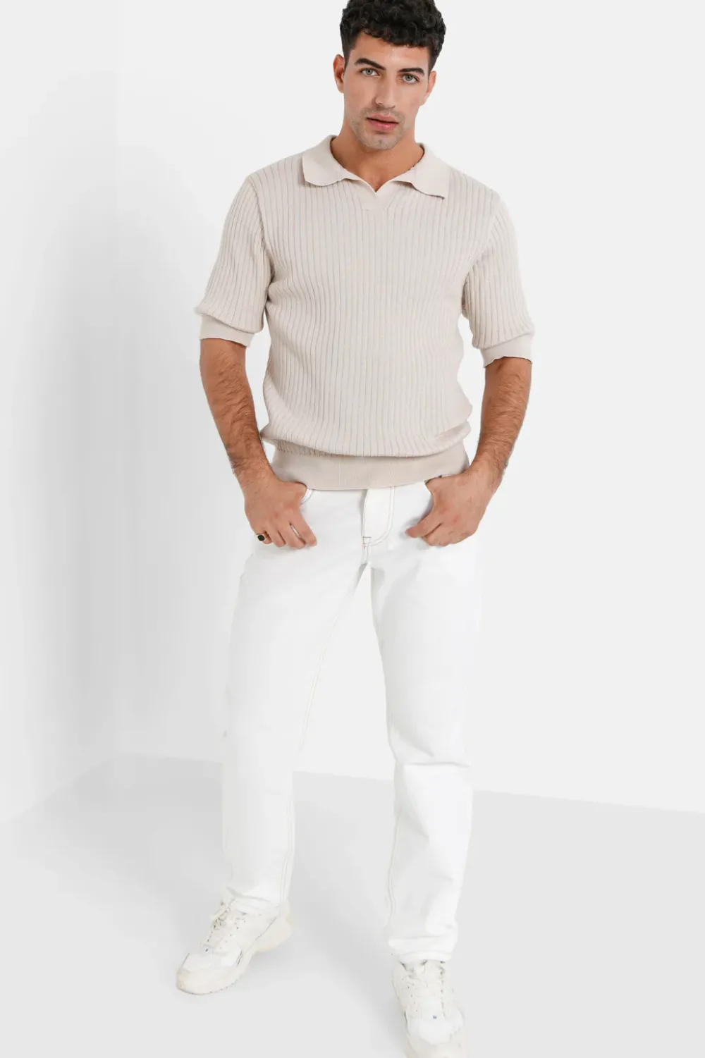 Homme Sixth June Sweats | Polo Cotele Manches Courtes Beige