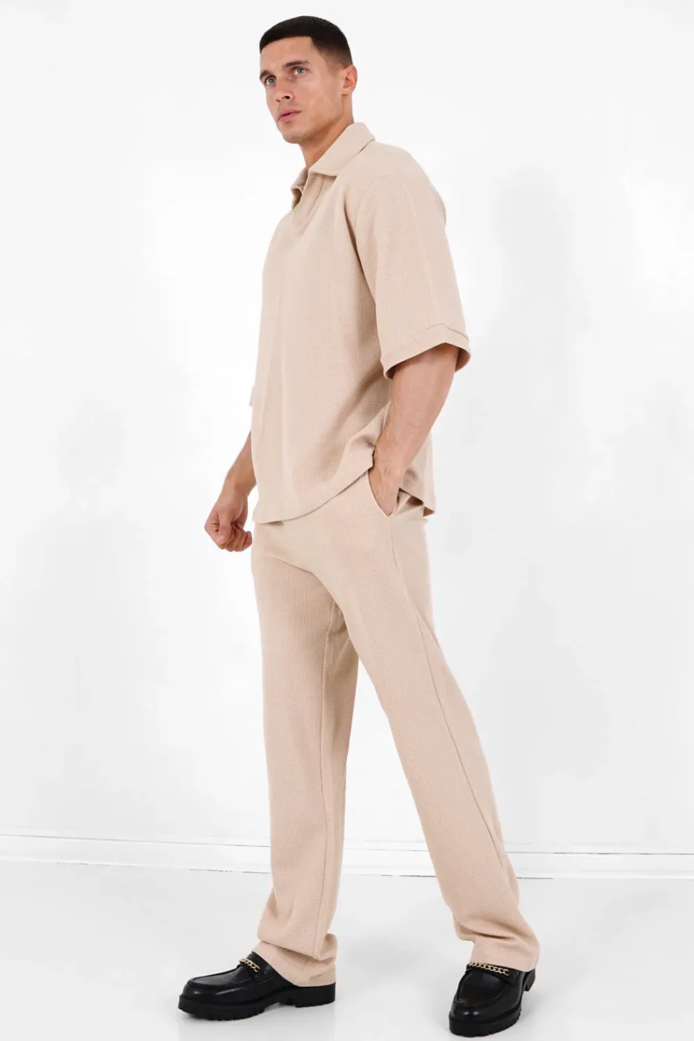 Homme Sixth June Hauts | Polo Gaufre Oversize Beige