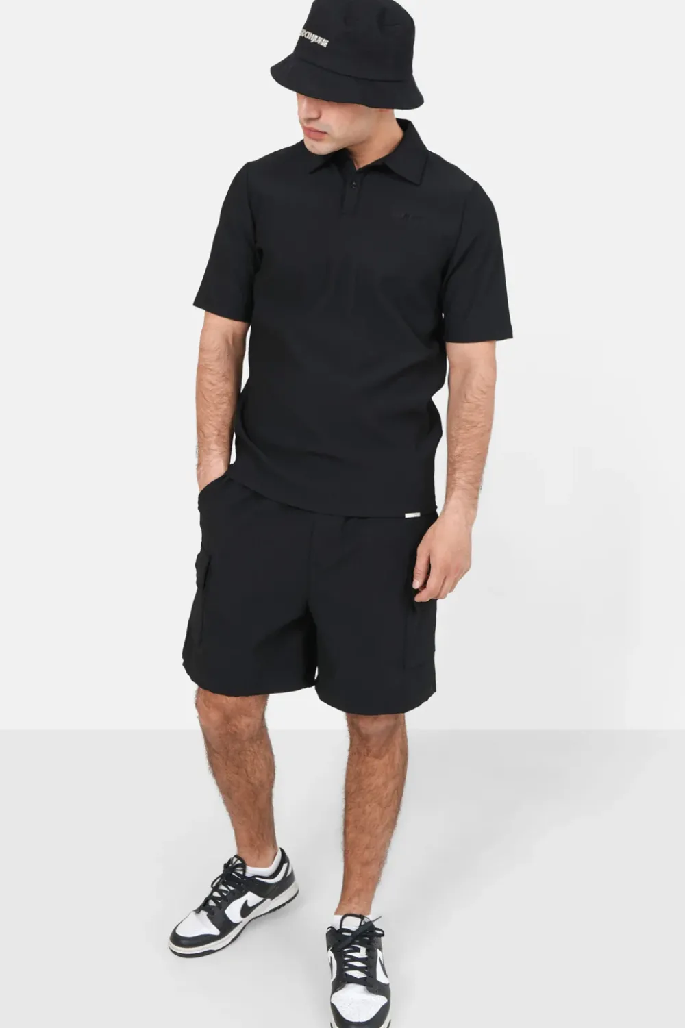 Homme Sixth June Hauts | Polo Plisse Noir