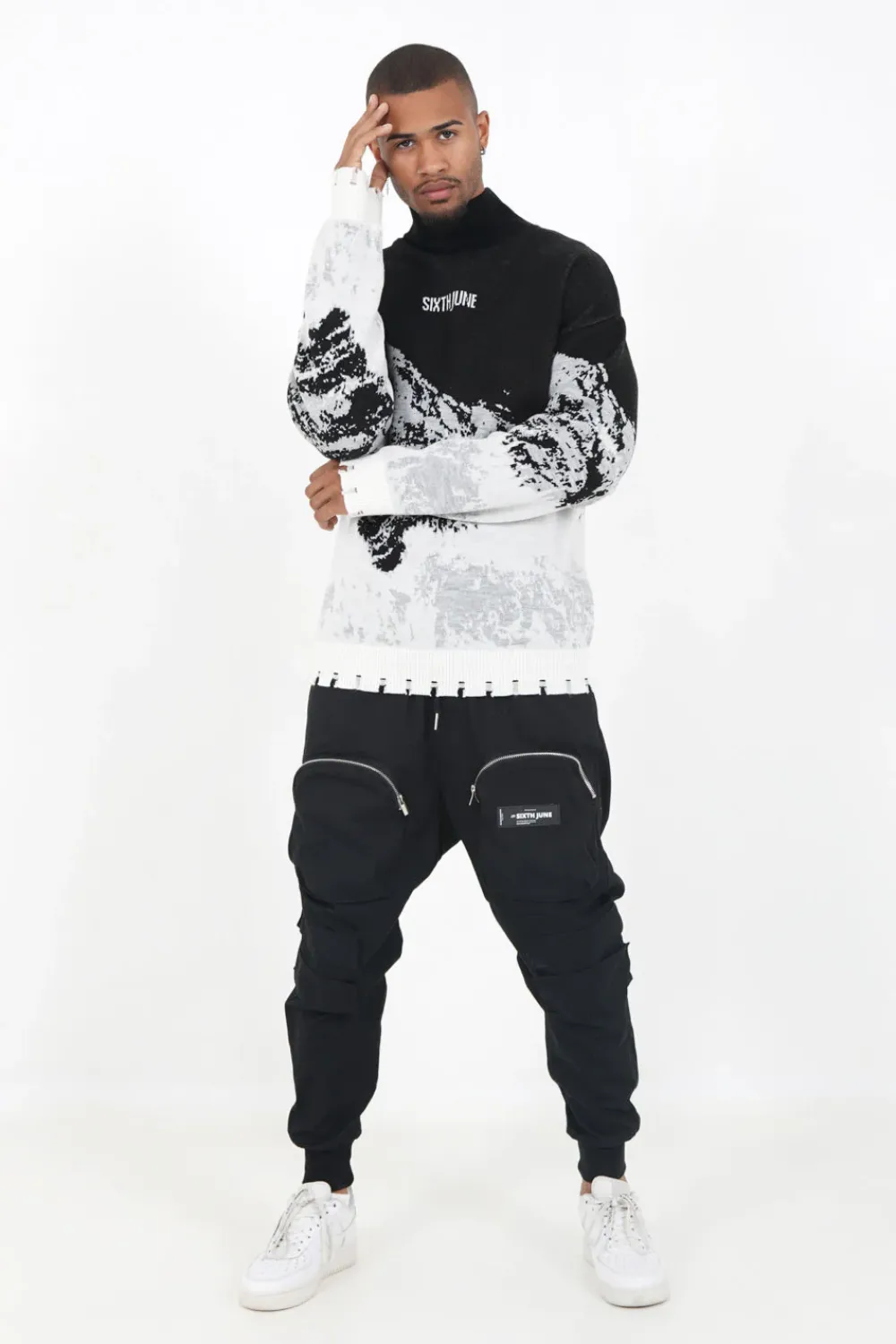Homme Sixth June Sweats | Pull Imprime Montagne Noir