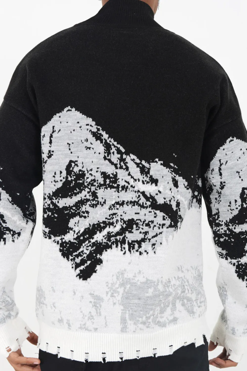 Homme Sixth June Sweats | Pull Imprime Montagne Noir