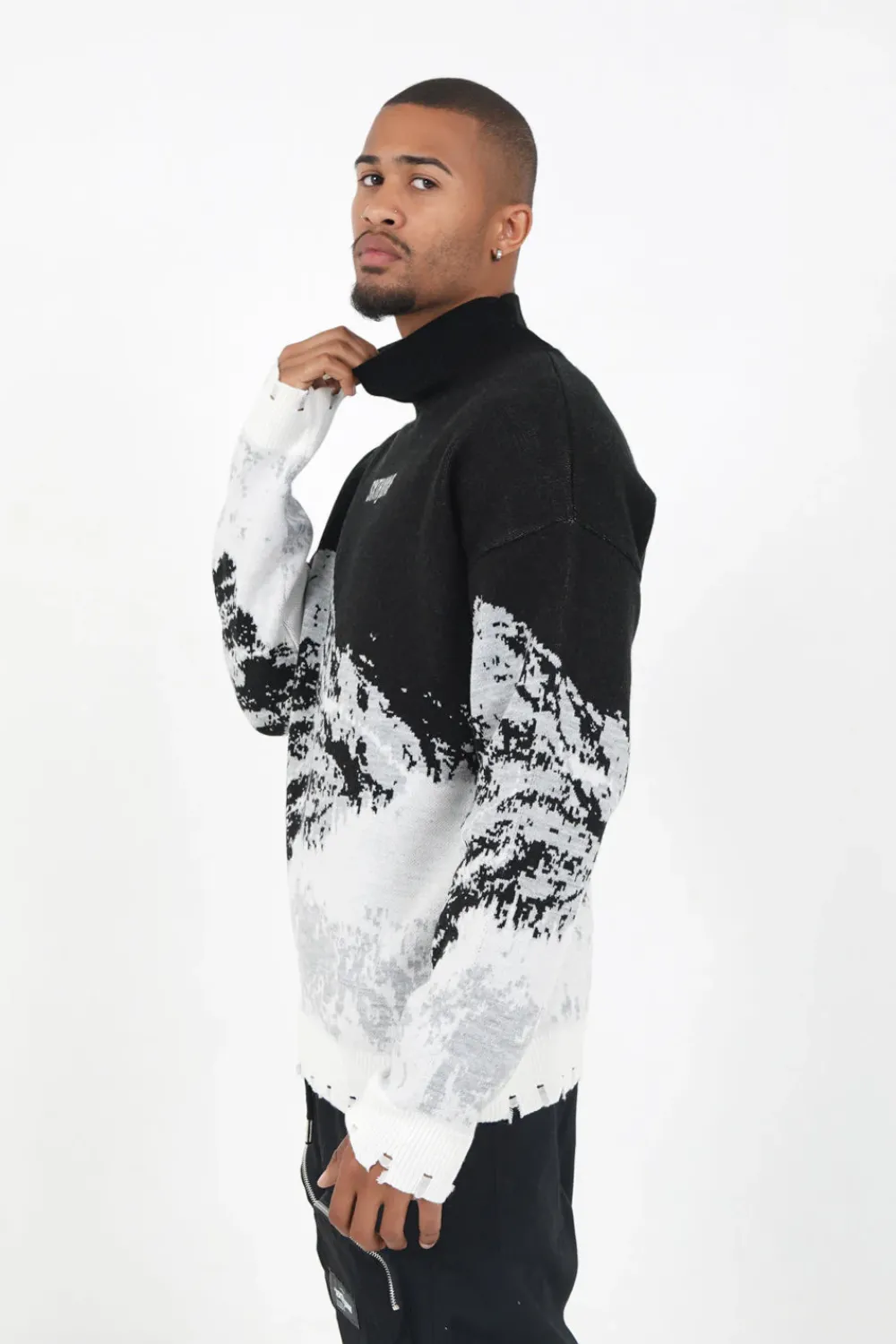 Homme Sixth June Sweats | Pull Imprime Montagne Noir