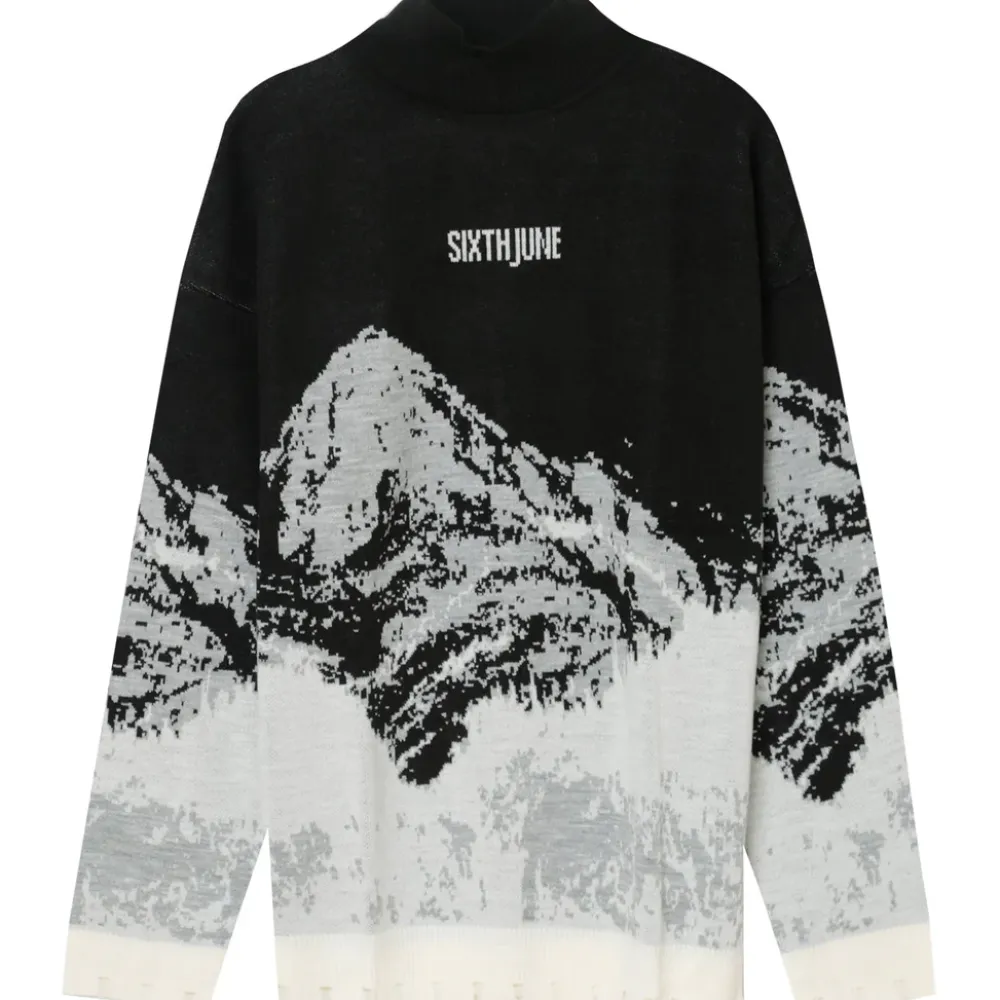 Homme Sixth June Sweats | Pull Imprime Montagne Noir
