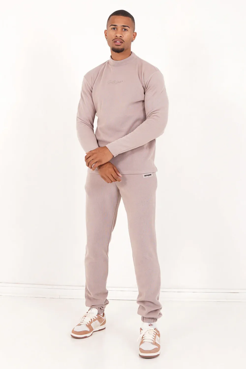 Homme Sixth June Sweats | Pull Maille Logo Signature Beige