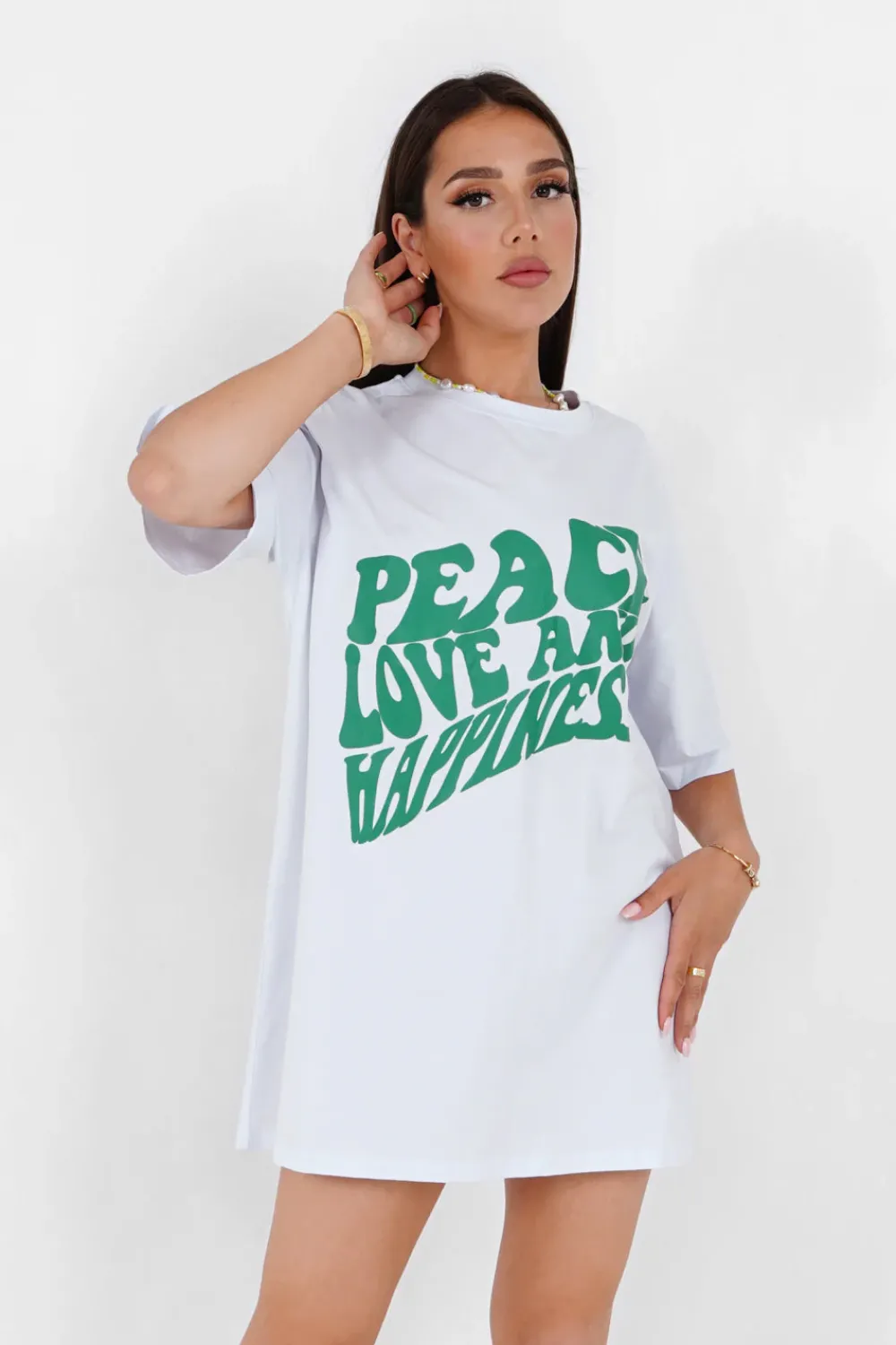 Femme Sixth June Robes | Robe Courte Peace Love Blanc