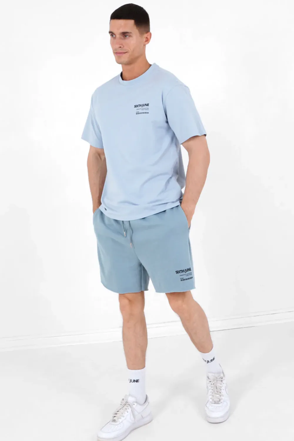 Homme Sixth June Shorts | Short Barecode Bords Francs Bleu