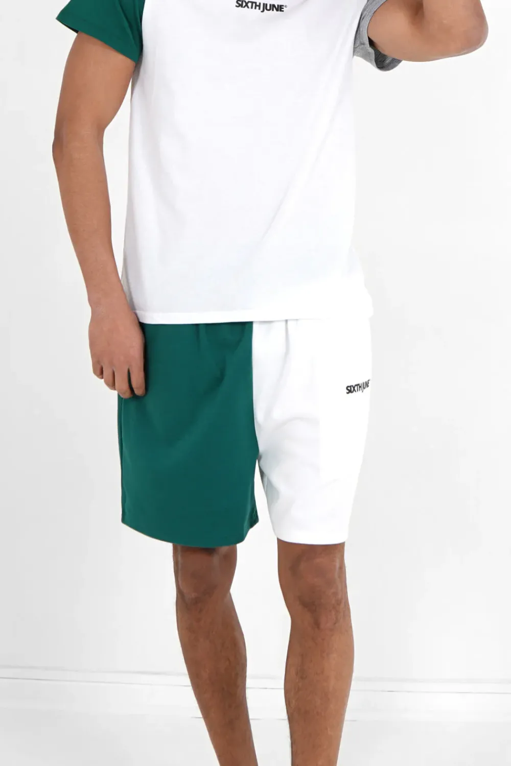 Homme Sixth June Shorts | Short Bicolore Logo Vert