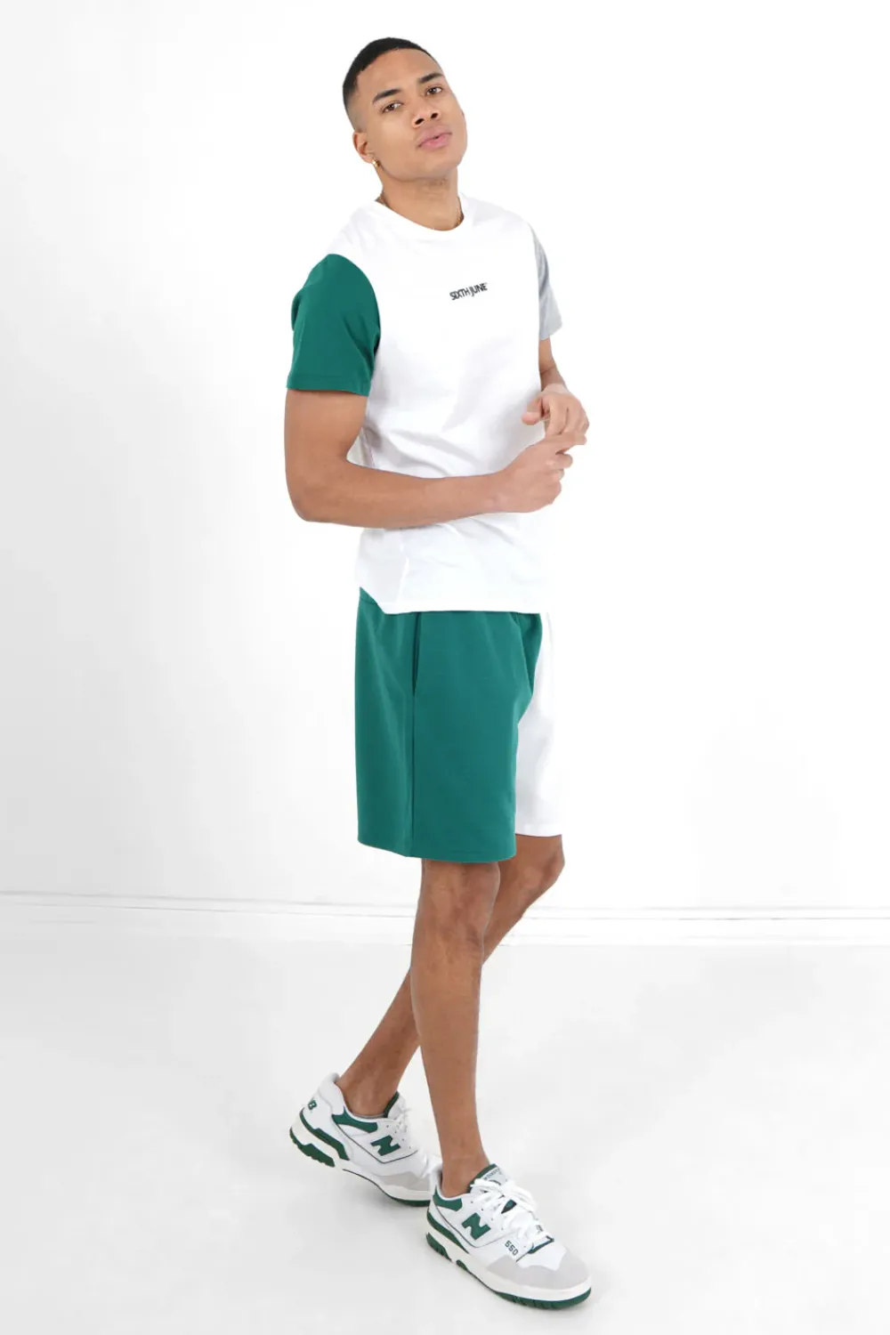 Homme Sixth June Shorts | Short Bicolore Logo Vert