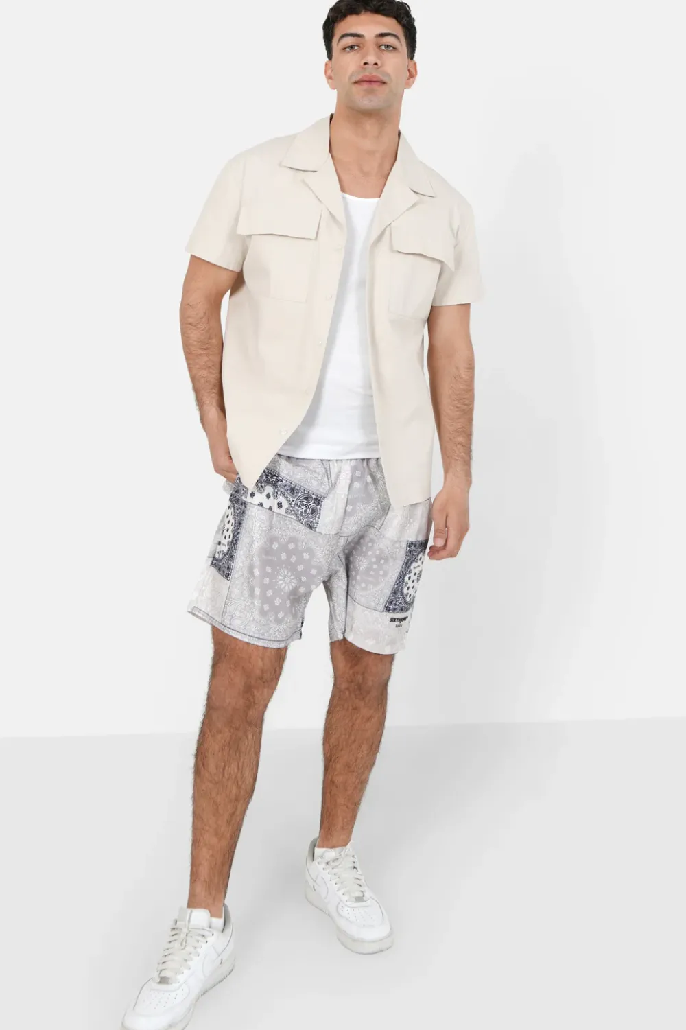 Homme Sixth June Shorts | Short De Bain Bandana Beige