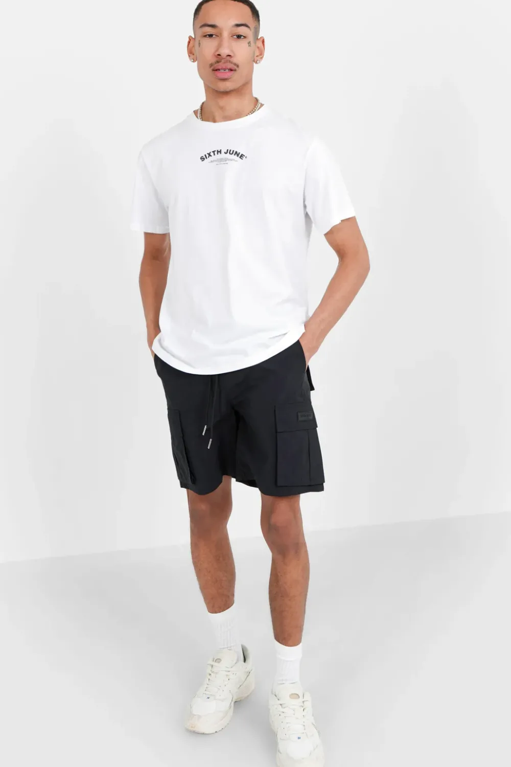 Homme Sixth June Shorts | Short De Bain Poches Cargo Noir