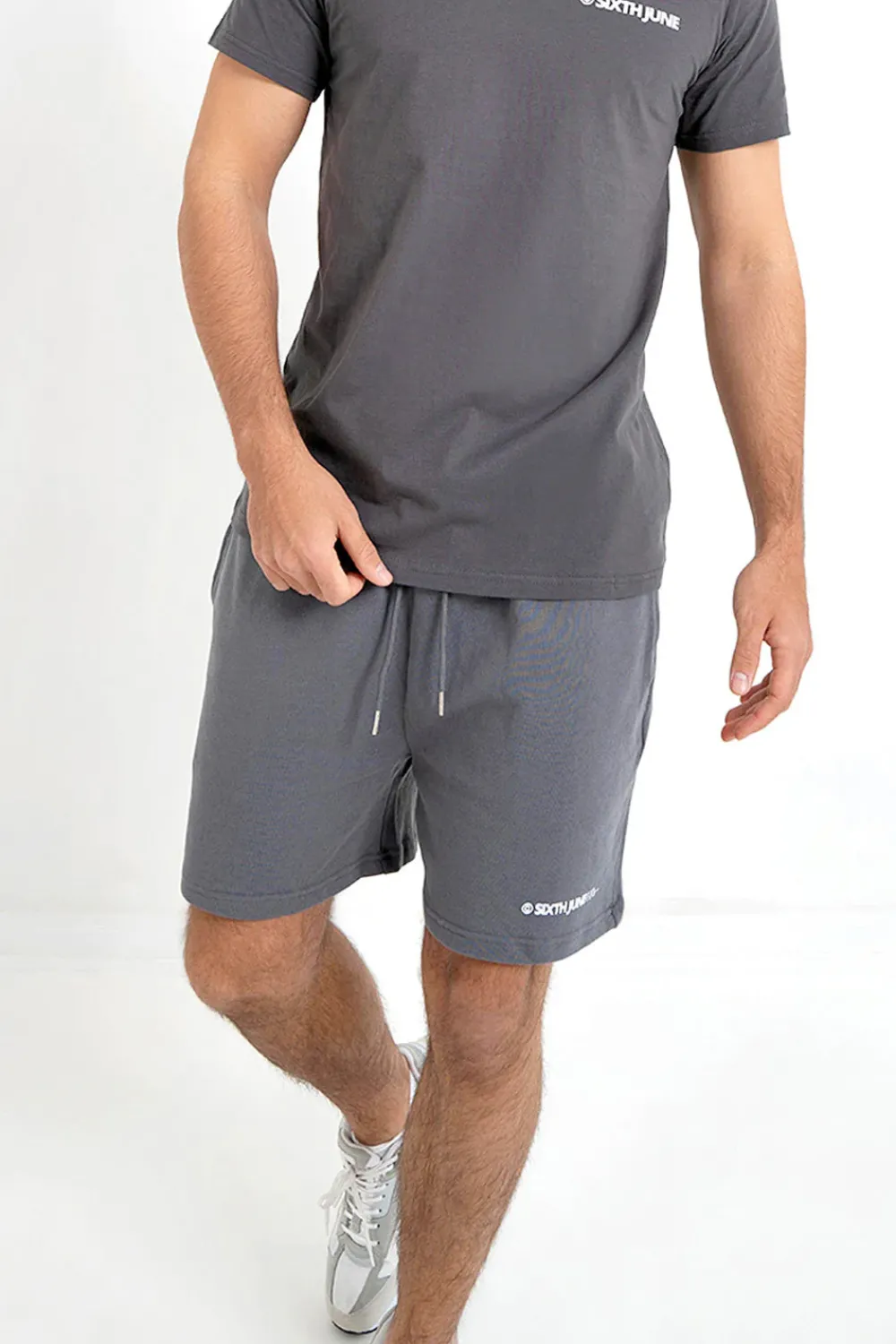 Homme Sixth June Shorts | Short Essential Logo Gris Fonce