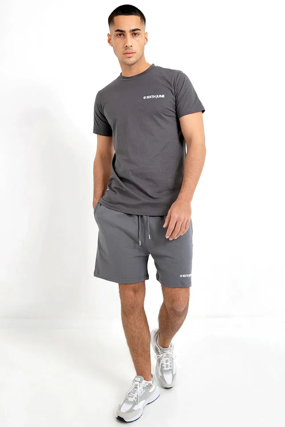 Homme Sixth June Shorts | Short Essential Logo Gris Fonce