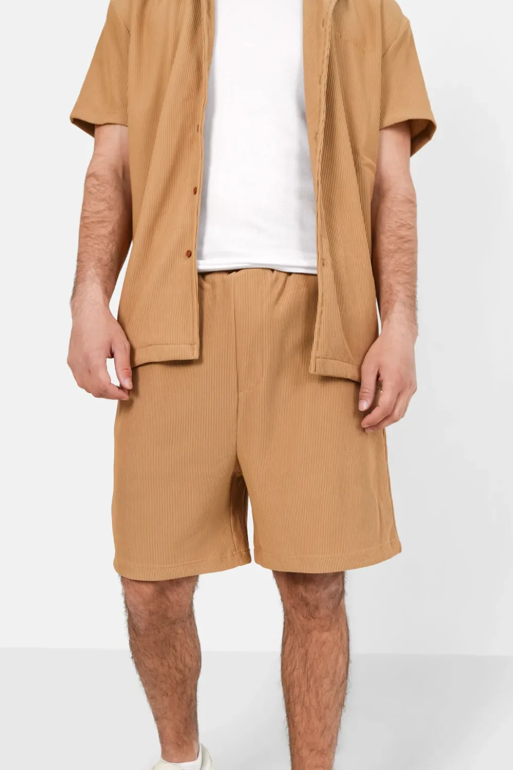 Homme Sixth June Shorts | Short Fluide Plisse Marron