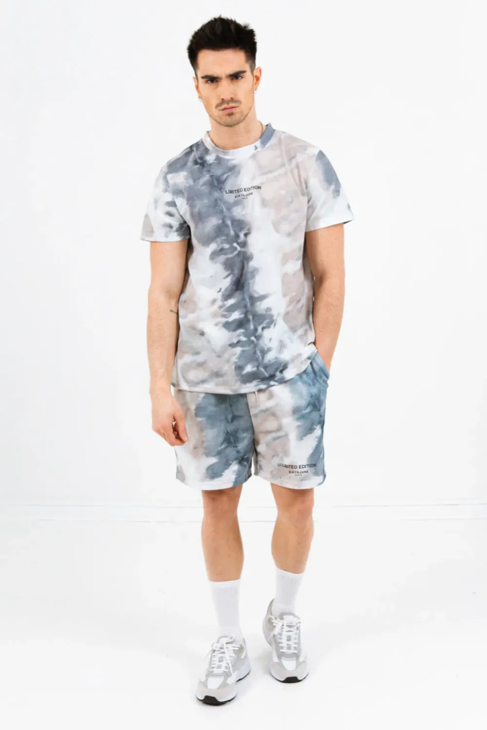 Homme Sixth June Shorts | Short Limited Edition Tie Dye Bleu Clair