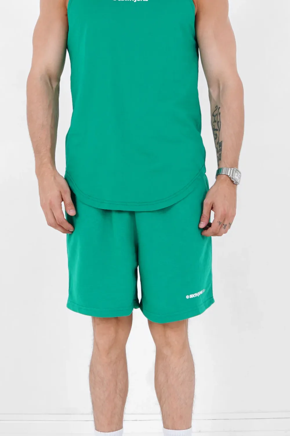 Homme Sixth June Shorts | Short Logo Imprime Vert