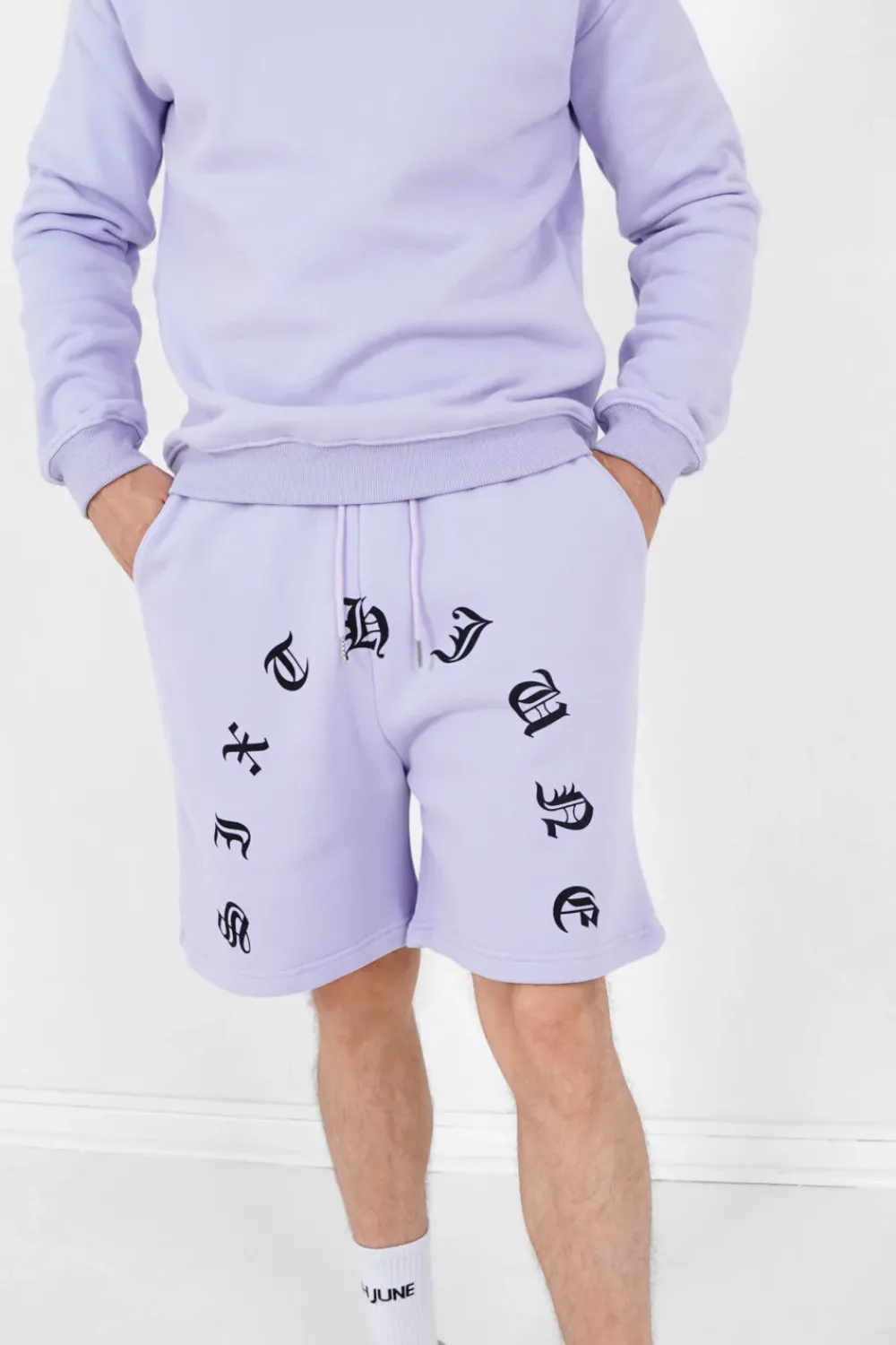 Homme Sixth June Shorts | Short Logo Incurve Gothique Violet Clair