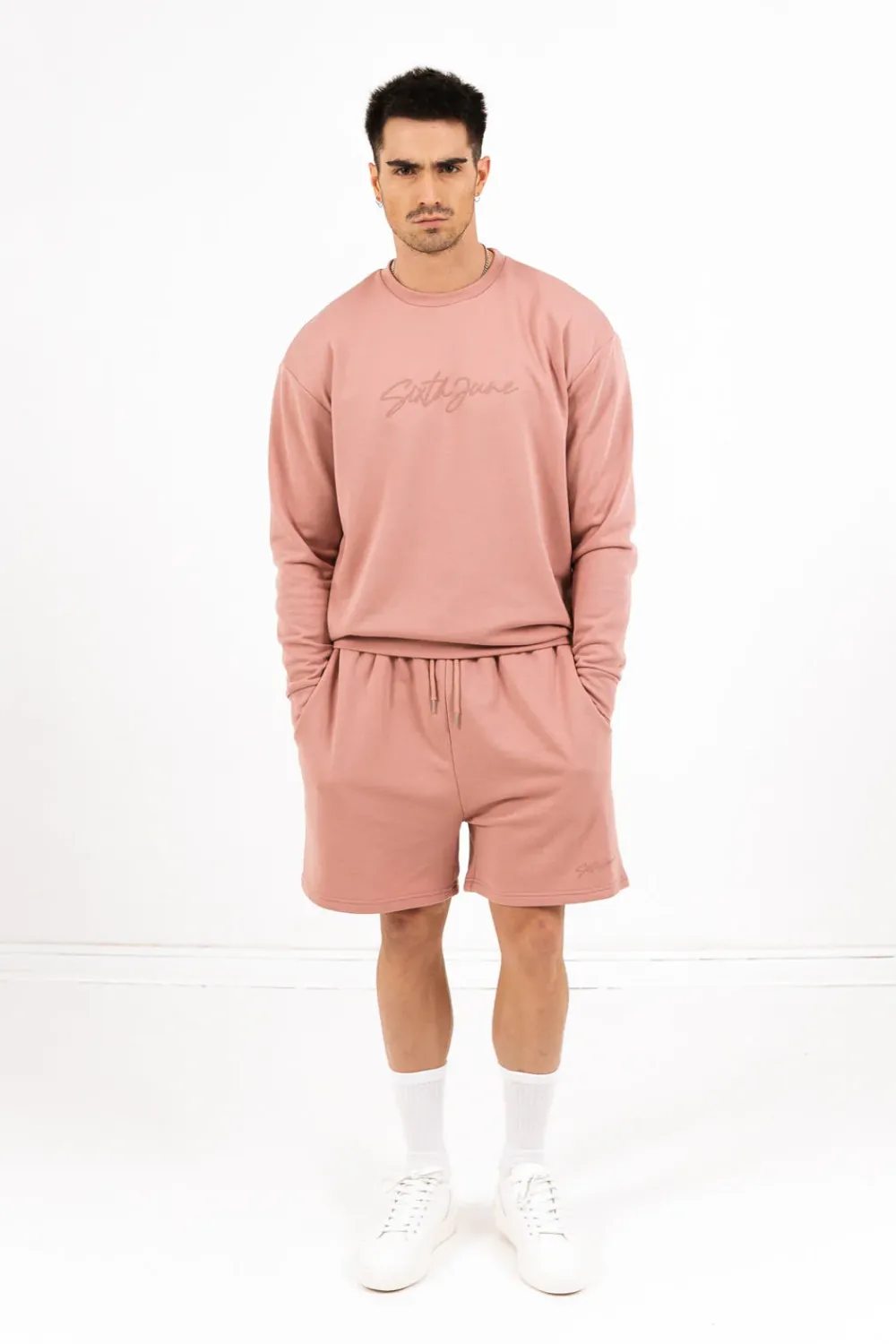 Homme Sixth June Shorts | Short Logo Signature Rose Fonce