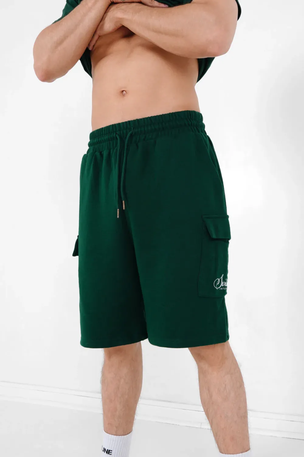 Homme Sixth June Shorts | Short Logo Signature Vert Fonce