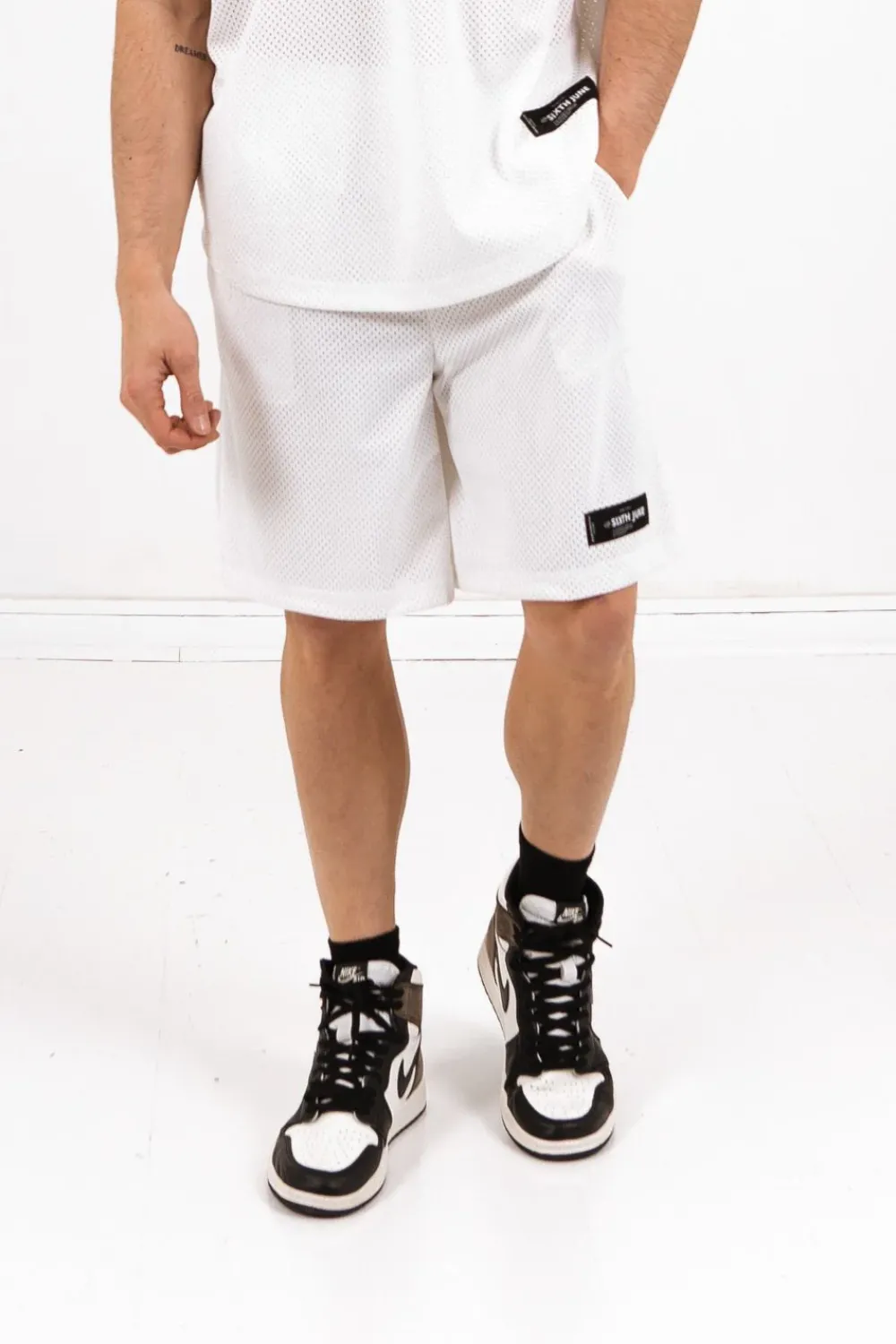 Homme Sixth June Shorts | Short Mesh Logo Blanc