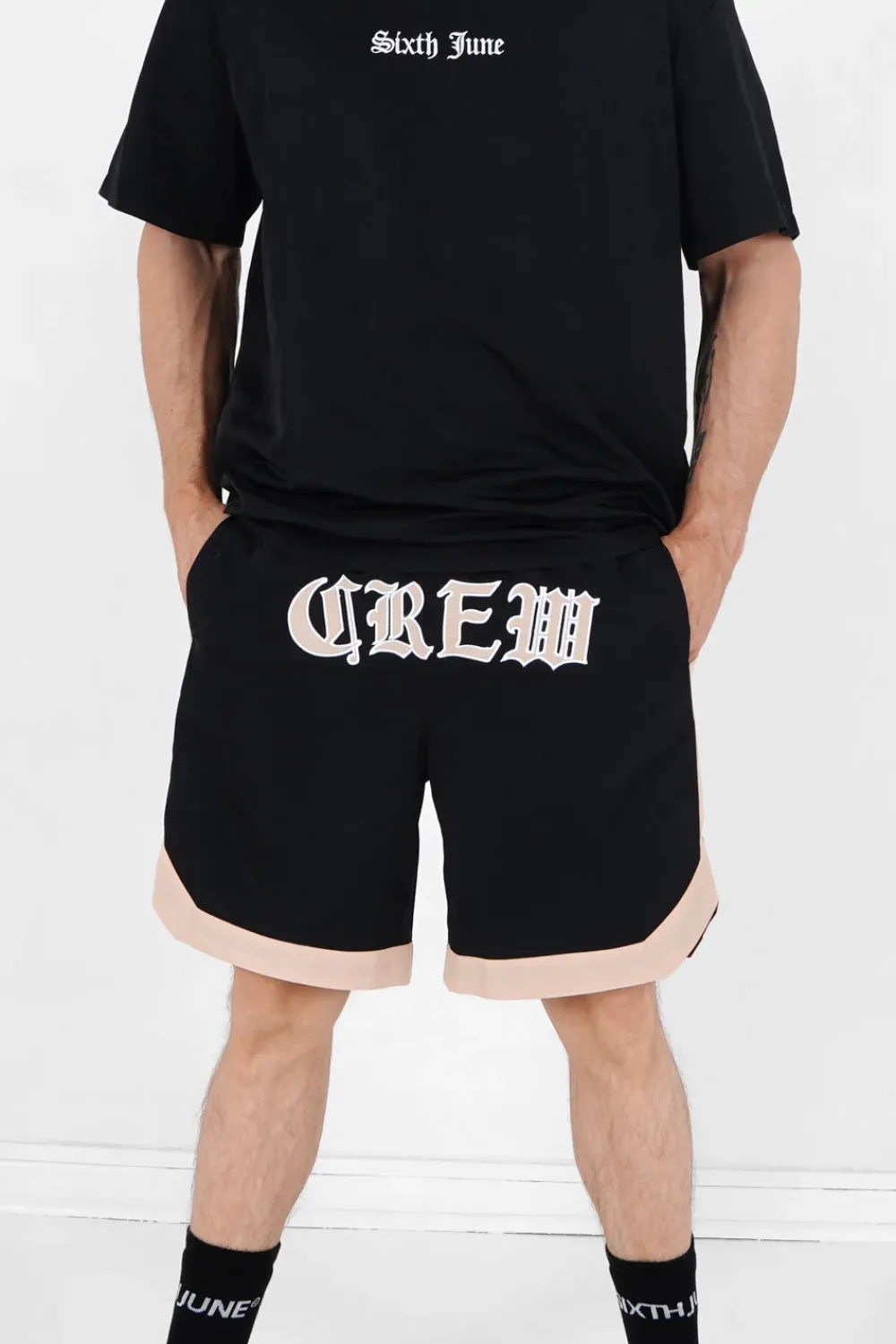 Homme Sixth June Shorts | Short Oversize Gothique Noir