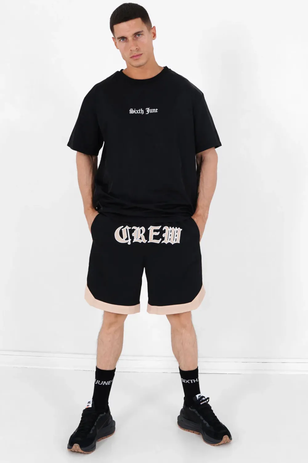 Homme Sixth June Shorts | Short Oversize Gothique Noir