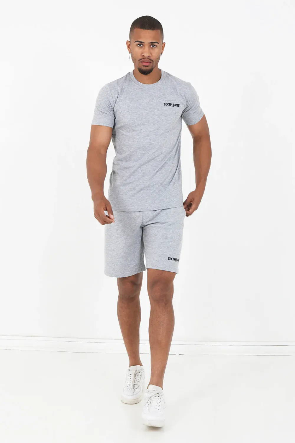 Homme Sixth June Shorts | Short Soft Logo Brode Gris