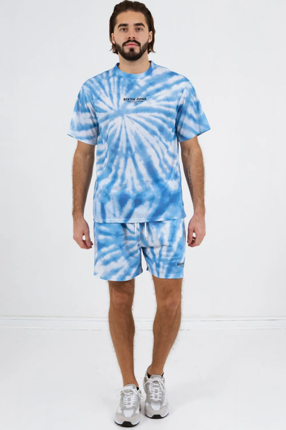 Homme Sixth June Shorts | Short Tie Dye Logo Bleu