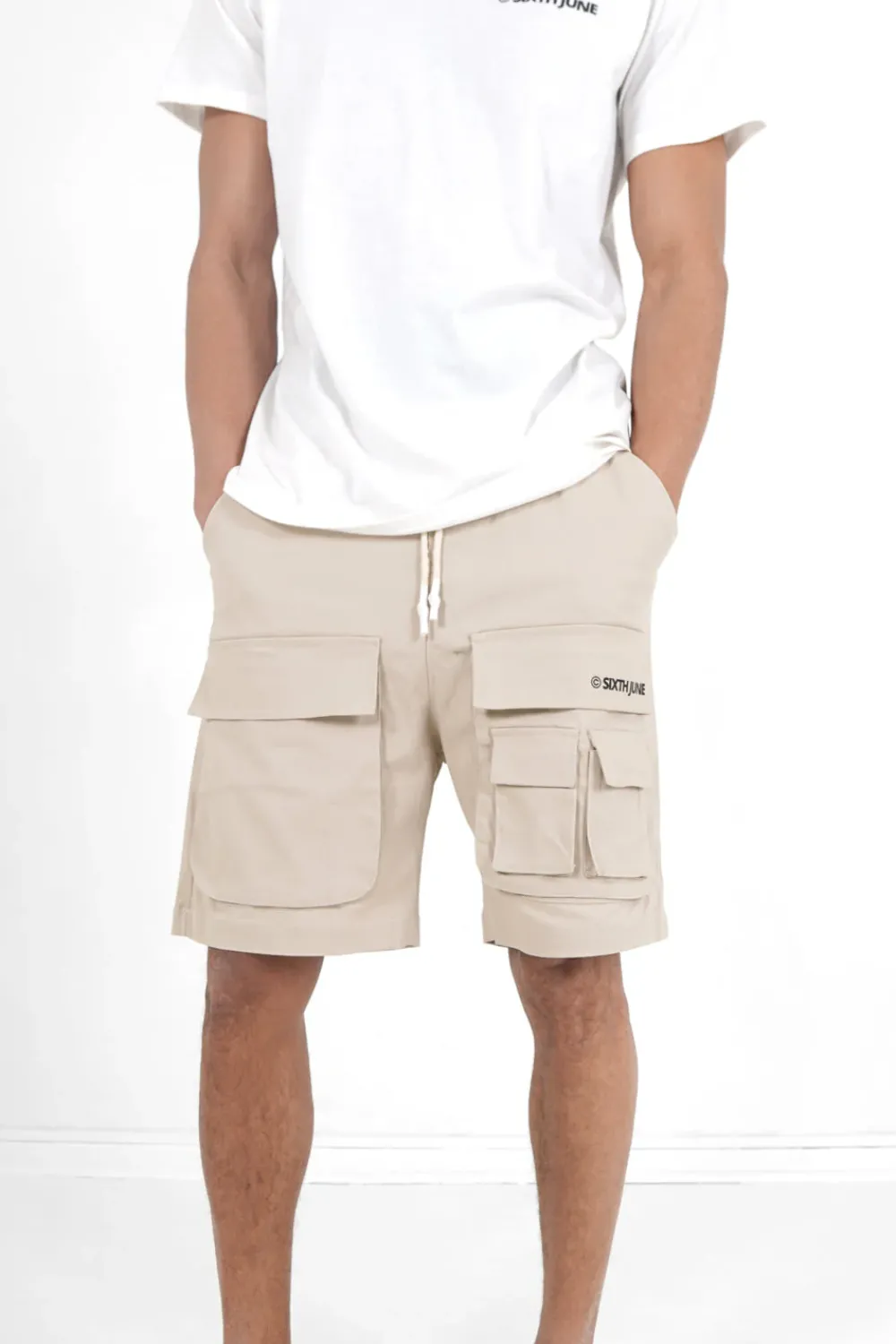 Homme Sixth June Shorts | Short Utilitaire Logo Beige