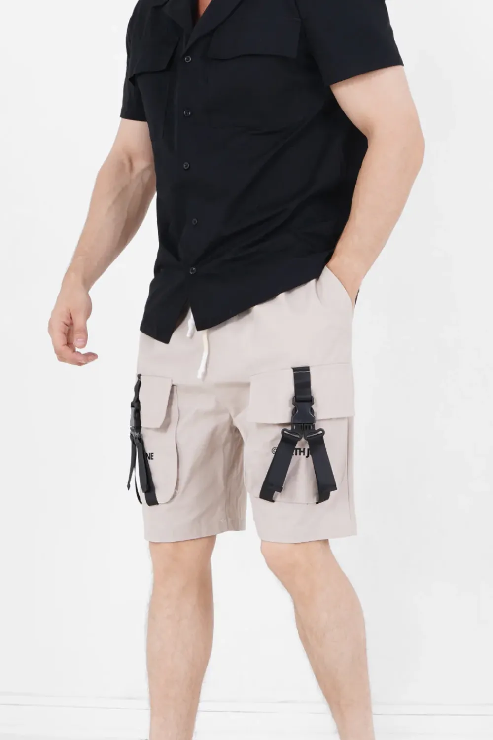 Homme Sixth June Shorts | Short Utilitaire Sangles Beige