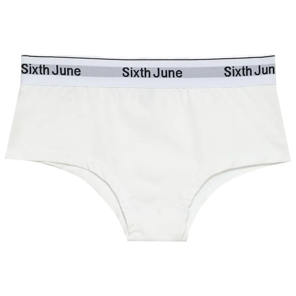 Femme Sixth June Sous Vêtements | Shorty Long Bande Elastique Blanc