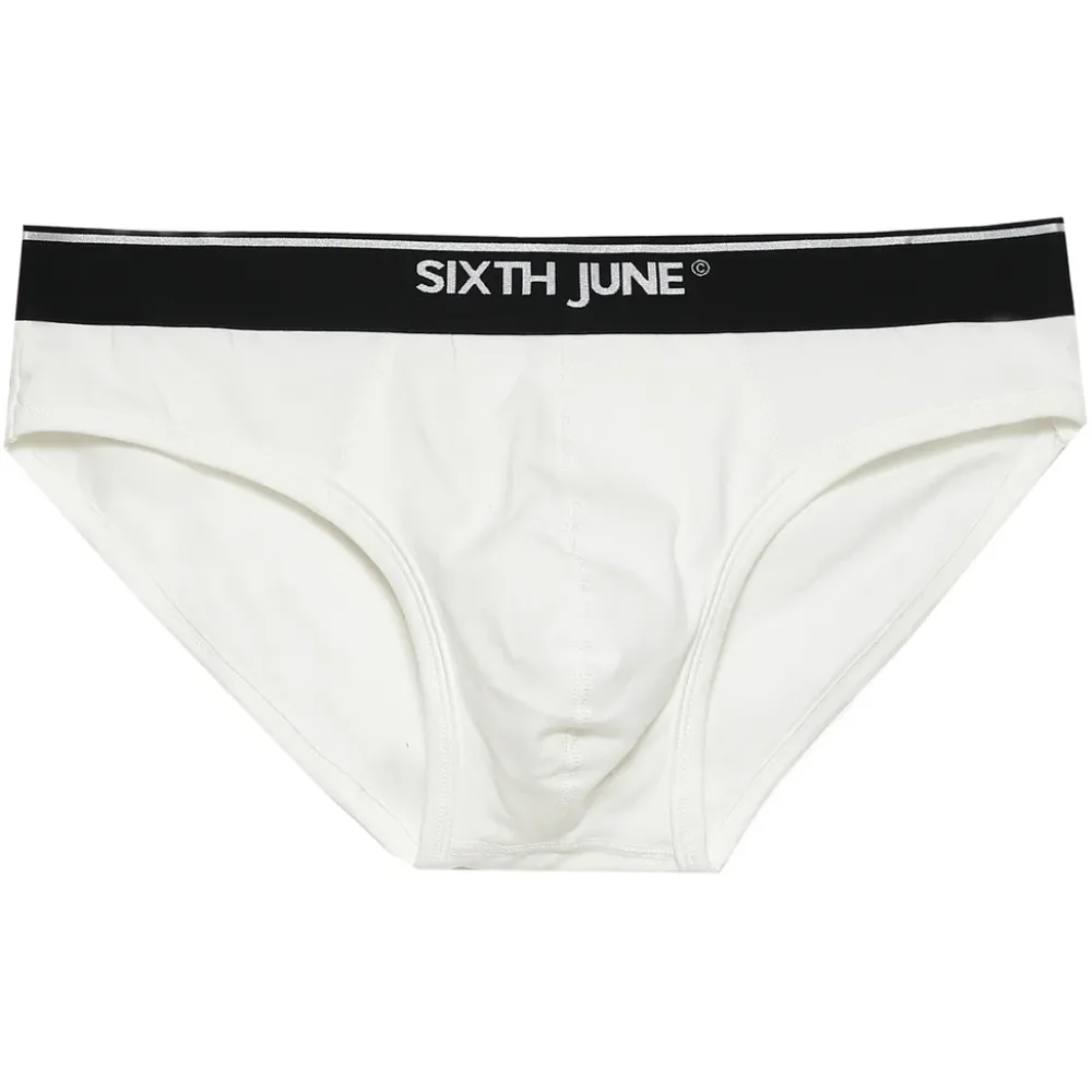 Homme Sixth June Sous Vêtements | Slip Uni Bande Blanc Casse